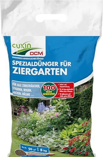 CUXIN DCM Spezialdünger für Ziergarten - Spezialdünger - Mit MINIGRAN® TECHNOLOGY- 100 Tage Langzeitwirkung - NPK- organisch-mineralischer Dünger - 5 kg