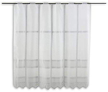 Albani Scheibengardine Jacquard weiß Höhe 30/45/60/90cm | Breite der Gardine frei wählbar in 13,5cm Schritten | Gardine | Panneaux (Höhe 90cm)