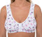 Orchid Womens Stretch Soft Cotton Non Wired Front Fastening Comfortable Bra (38, White Floral)