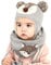 DORRISO Unisex-Baby Jungen Mädchen Mütze Schal Handschuh Set Niedlich Frühling Winter Herbst Beanie Strickmütze Warm Niedlich Klein Fuchs Wintermütze 1-6 Jahre alt Grau L