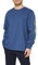 Carhartt Men's Relaxed Fit Heavyweight Long-Sleeve Logo Sleeve Graphic T-Shirt, Dark Cobalt Blue Heather, M