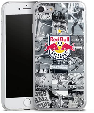 Slim Case extra dünn kompatibel mit Apple iPhone 8 Silikon Handyhülle transparent Hülle FC Red Bull Salzburg Red Bull Salzburg