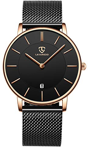 BEN NEVIS Herren Uhren Ultra Flach Schwarze Minimalistische Wasserdicht Analog Quarz Männer Armbanduhr Datumsanzeige Klassisch Moderne Uhr mit Edelstahl Armband