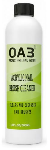 OA3 Professional Nail Brush Cleaner | Removes Acrylic Powder & Gel Polish Residue | Acrylic Nail Brush Care | Brush Restorer for Gel Brushes | Nail Art Cleaning Solution | 500 ml