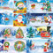 yingcheng 5D DIY Diamant-Grußkarten Set (8 Stück), Weihnachtsmotive, Geburtstag & Feiertage, Resin-Steinchen & Werkzeuge, Bastelset für Erwachsene & Kinder | Personalisierbare Handmade Karten