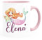 SpecialMe® Kindertasse Meerjungfrau personalisierte Namenstasse aus Keramik Geschenke für Kinder Mädchen rosa Keramik-Tasse