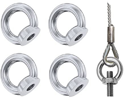 TERF® M10 Heavy Duty Ring Lifting Eye Nut M10 (10mm) Female Threaded Round Shape Ring Nuts - Pack of 4