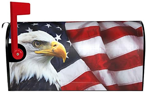 FATTTYCY USA Bald Eagle American Flag Mailbox Covers Magnetic