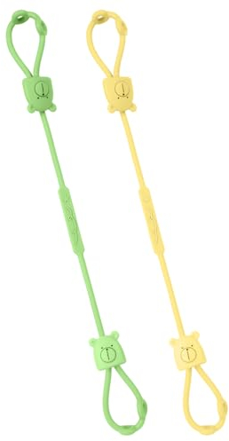 Vicloon Cup Catcher, 2 Stück Sicherheitsgurte Für Spielzeug,Trinkbecher Halteriemen Verstellbarer für Kinderwagen/Babytrage/Autositz, 100% Lebensmittelqualität Silikon, BPA-frei(Gelb + Grün)
