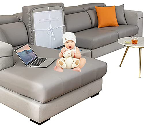 FIDSEJEONA PU-Leder-Couch-Sofa-Kissen-Schonbezug wasserdichte elastische Stuhl-Sitzbezüge Sofa-Möbel-Schutz-Schon-Abdeckung für Wohnzimmer-Zuhause (D 8)