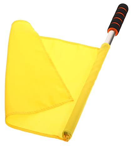 Schiedsrichterflagge Edelstahl Handflagge Gelb Signale Flagge Schwamm Griff Special Patrol Performance Linesman Offizielle Flagge für Fußball Volleyball Fußballstrecke