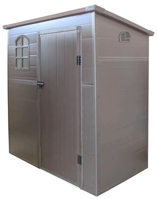 Briconess.com Casetta Cottage monofalda da Giardino Porta Attrezzi in Resina Effetto Legno Chamonix Marrone