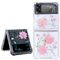 Abbery Per Samsung Galaxy Z Flip 4 5G, custodia con glitter trasparente con veri fiori secchi, motivo antigraffio, antiurto, per donne e ragazze (glitter rosa)