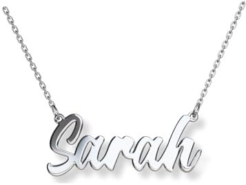 ASTEROiD Personalised Name Necklace, Sterling Silver Necklace for Women, Girls, Mum, Sister - Unique Customised Gift in Gold, Silver, Rose Colour Plating for Christmas, Halloween