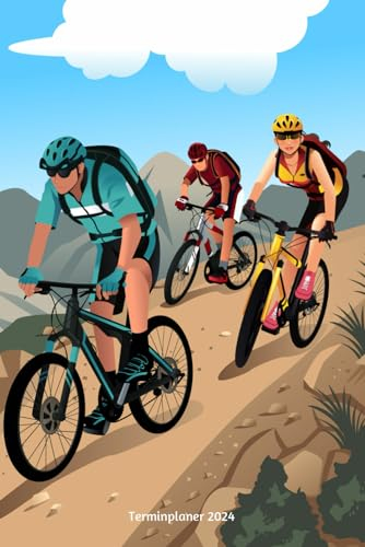Terminplaner 2024: Radfahrer Mountainbiker Radsportler Design Jahresplaner und Kalender von Januar bis Dezember 2024 - Organizer und Zeitplaner für 1 Jahr