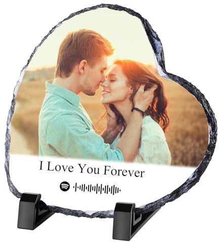 Marco de fotos personalizable con placa de Spotify para fotos y canciones, regalos personalizados para novio, novia, para el día de San Valentín, Navidad