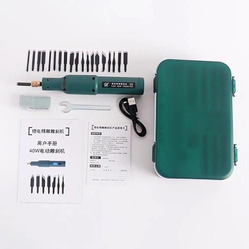 LeTkingok Macchina per Intagliare Elettrica Portatile, Mini Strumento per Trapano Elettrico Scalpello in Legno Coltello per Intaglio Elettrico per Intaglio di Precisione per La Lavorazione Del Legno
