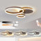 LED Deckenleuchte Dimmbar Deckenlampe, Modern Lampe Wohnzimmer 3-ringe Led Deckenlampen, Braun Aluminium Deckenlampe Led für Schlafzimmer Wohnzimmer Büro Arbeitszimmer Kinderzimmer (Braun-3Ringe)