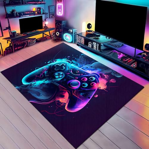 PERS Gaming Teppich Für Jungen Raum Controller Design Wohnzimmer Große Teppiche Bequemer Teppich Waschbare Anti Rutsch Teppiche Für Spielzimmer Esports Zimmer Kinderzimmer(Size:200 * 300cm,Color:G)