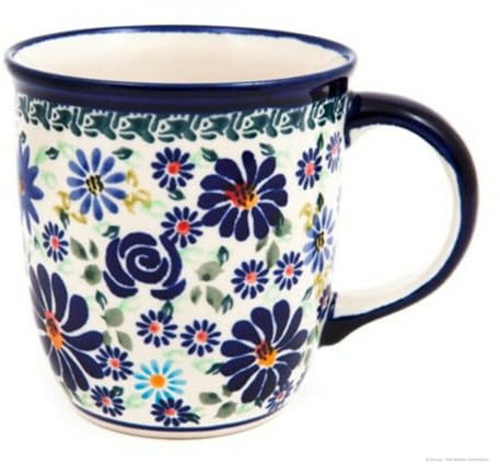 Bunzlauer keramik 350 ml Kaffeebecher Teetasse Pott Tasse Becher Ø 9,3 cm, H 9,7 cm (Dekor DU126)