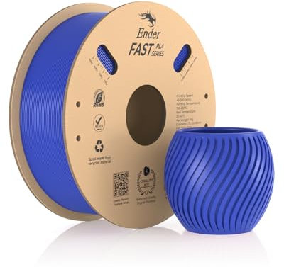 Creality Ender Fast PLA Filament 1.75mm, 3D Drucker Filament High Speed bis zu 300mm/s, recycelbare Pappspule, Fit die meisten FDM 3D Drucker bis 1kg (2.2lb) Blau
