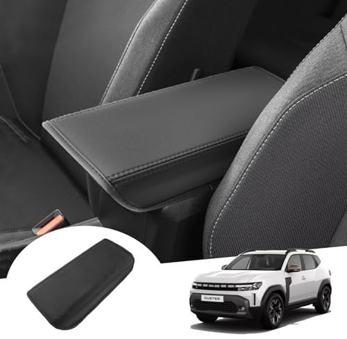 GAFAT New Dacia Duster 3 2024 2025 Central Armrest Cover, Dacia Duster III 2024 Centre Console Armrest Protection, Microfibre PU Leather Padding, Dacia Duster 3 Accessories