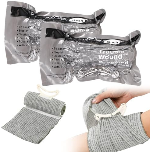 6 Notfallverband im israelischen Stil Taktische Tourniquets Steriler Israelischer Verband für Outdoor-Sport, Camping, Wandern, Klettern