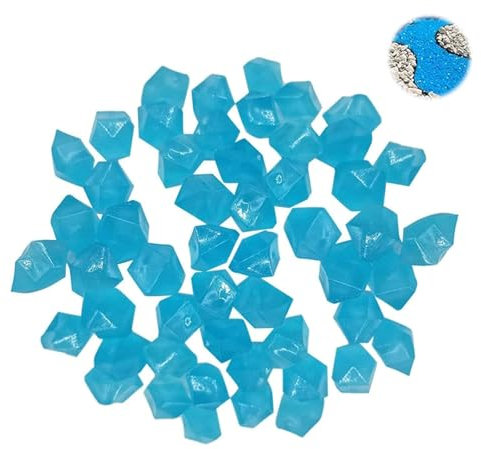 AzureRay Guijarro, 200 Piezas Piedras Luminosas, Azul Irregular Piedras Luminosas Jardin, Piedras Luminosas Decorativas Fluorescentes Decorativas para Aire Libre Parques Peceras Acuario