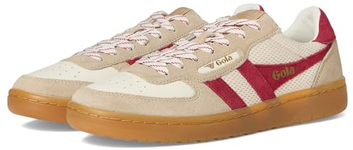 Gola Women's Hawk '83 Sneaker, Off White/Bone/Deep Red/Gum, 11