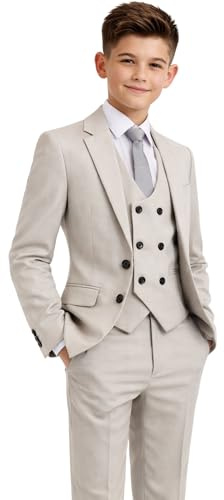 Boys 5 Piece Taupe Suit Milano Mayfair