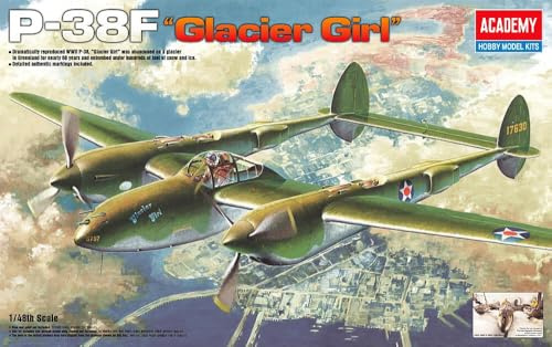 ACADEMY AC12208-1/48 P-38F Lightning Glacier Girl, Modellbausatz
