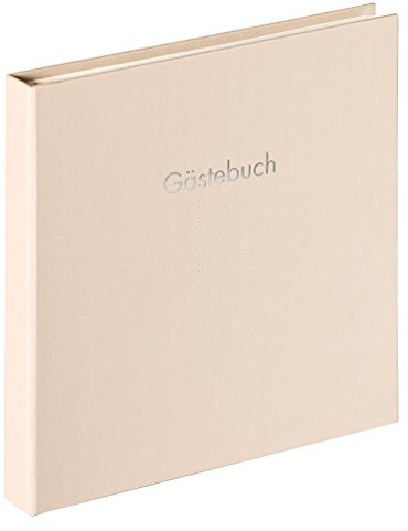 walther design Gästebuch sand 26 x 25 cm mit Prägung und Spiralbindung, Fun GB-206-C