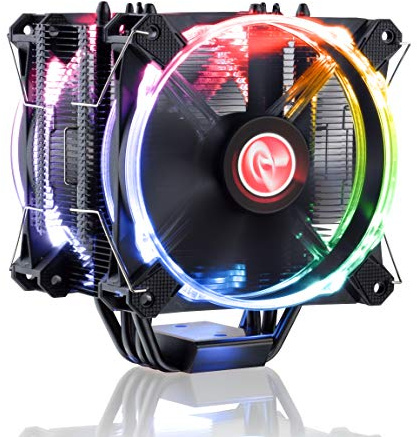 RAIJINTEK Leto Pro Schwarz Turm CPU Kühler RGB mit 2x Iris 120mm lüfter PWM Hochwertig Systemkühlung Gaming PC oder Overclocking von Top Prozessoren