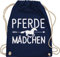 Turnbeutel Rucksack - Taschen - Pferde Mädchen - Pferdemädchen - Unisize - Navy Blau - pferdetaschen stalltasche pferd pferdeliebhaber fjordis beutel reiterzubehör pferdebeutel reiten ich geh