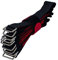 Lumonic 10x Klettbinder 800x38mm normal Schwarz Rot - Wiederverwendbare Kabelbinder aus Klettband - Zum Befestigen oder Kabelmanagement