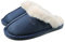 SMajong Hausschuhe Damen Herren Winter Warme Plüsch Pantoffeln Lammfell Flauschige rutschfeste Slippers Indoor Outdoor Blau 40/41 EU (Sohlengröße 42/43)