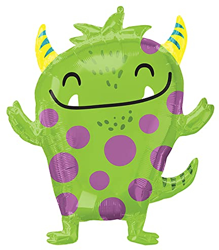 amscan 4157201 Monster Supershape Folienballon - 5 Stück, Gelb, Grün, Violett, Large