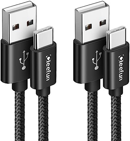 CLEEFUN USB C Cable [1m, 2-Pack], USB A to Type C Quick Charging Phone Charger Lead Compatible with Samsung Galaxy A21s A50 A51 A52 A70 A71, S21 S20 S10 S10+ S9 S8 Plus S10e, G9 G8 G7 + Power