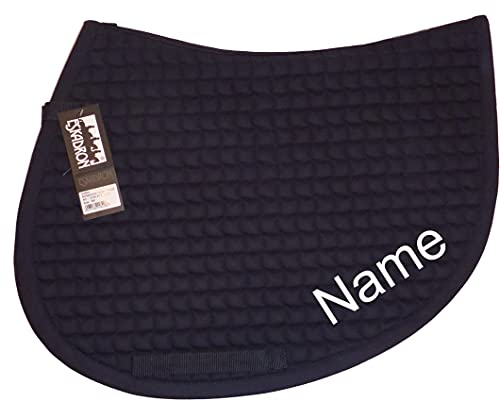 Eskadron Navy Cotton Spring-Schabracke mit individuellem Namen Bestickt, Schriftart:Heidelberg, Garnfarbe Maderia:tan 1726