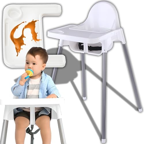 Retoo Kinderhochstuhl mit Tablett Hochstuhl 94cm Fütterungsstuhl Futterstuhl Ernährungsstuhl Kinderstuhl Fütterungssessel ab 6 Monaten bis 3 Jahre Kleinkind Tisch Sitz Stuhl für Säuglingsernährung