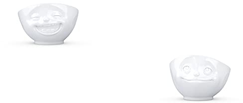 2 x Schale by FIFTYEIGHT 500 ml - lachend + verträumt - Müslischalen weiß