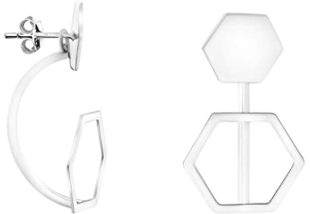 SOFIA MILANI - Damen Ohrringe 925 Silber - Sechseck Hexagon Ohrstecker - E1360
