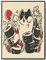 JOPRICO Sushi Poster - Gigantische Katze Sushimonster - Catzilla - vintage Japan Kunstdruck - japanische Wand Deko - Poster Küche