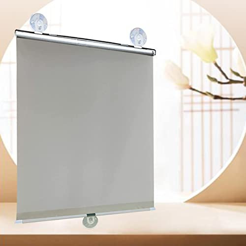 KOOEIN Stores Rouleau occultant a Ventouse, 75% Rideaux d'ombrage, Rideau à enroulement universels pour fenêtres et Portes, Store Thermique réglable, Volets léger avec ventouses,Grey-68x125cm/27x49in