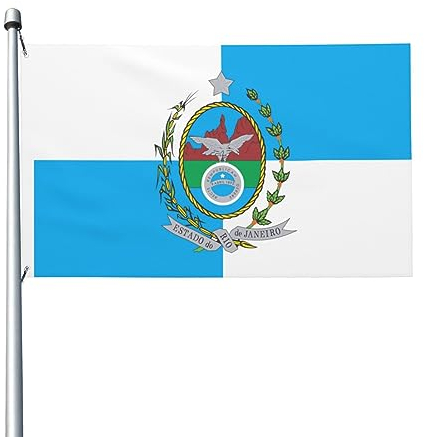 Bandeira Do Estado Do Rio De Janeiro Flagge, 90 x 150 cm, doppelseitige Flaggen, langlebig, für den Außenbereich, Hof, Dekorationen, Flaggen, Zuhause, Party, Willkommensflagge