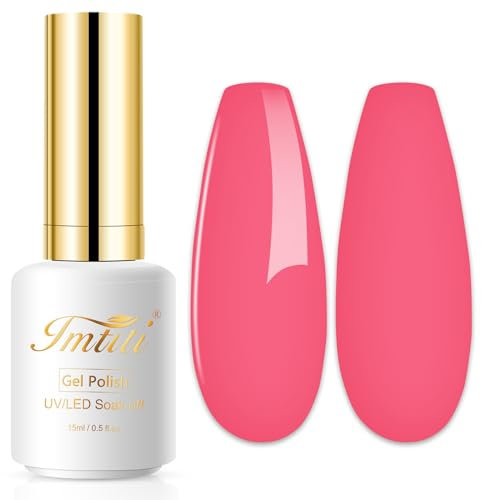 Imtiti Vernis à ongles gel 1pcs 15ml Corallo Rosa Couleur Gel Vernis à ongles Soak Off LED UV Vernis à ongles Vernis à ongles Vernis à ongles Vernis à ongles Vernis à ongles Photo Nail Art Starter