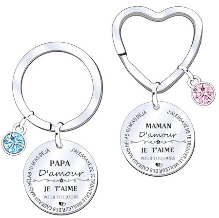 Cadeau Papa Maman Porte clef cadeau papa maman cadeau papa et maman cadeau naissance maman et papa cadeau noel papa et maman porte-clé maman et papa porte clef papa et maman (Papa Maman)