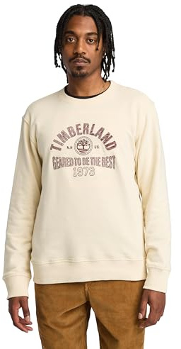 Timberland Men's Seasonal Logo Graphic Crew Neck, Angora, XX-Large