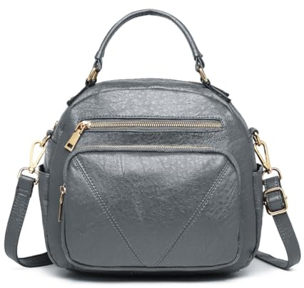 Miss Lulu Damen LB6907 GY Hobos Umhängetasche, Grau, M, grau, M