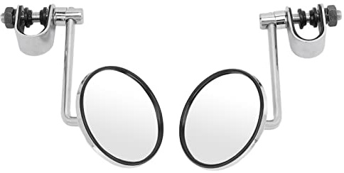 Motorcycle Rear View Mirrors 360° Clip-On Convex Glass | Universal handlebar fit, metal housing, vibration , blind spot reduction, quick install, pair with clamps